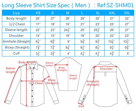 Shirt Svg Size Chart