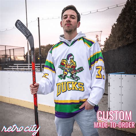 The Mighty Ducks Goldberg Jersey- Custom Mighty Ducks Jersey (White ...