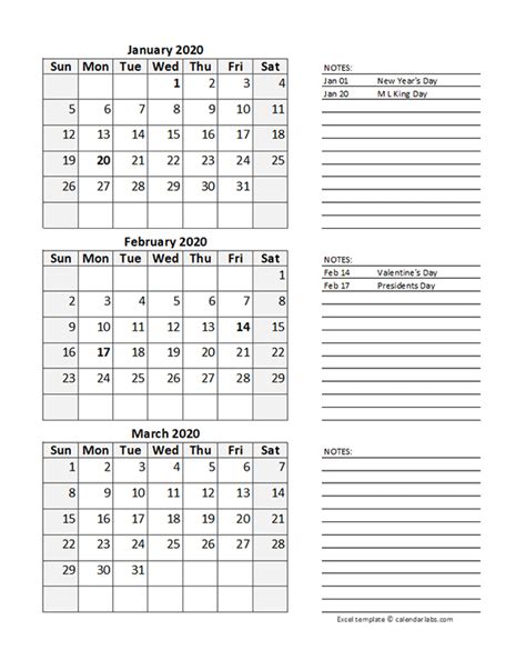 Excel Spreadsheet 2020 Excel Calendar Template