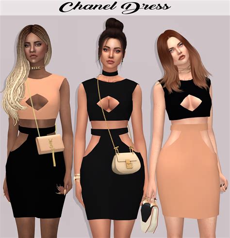 Chanel Dress - Lumy-sims 50 Swatches HQ Mod Compatible Custom Catalog Thumbnails *May have small ...