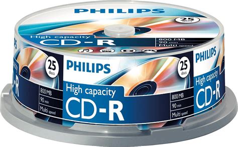 Philips 908210004641 Pack de 25 CD-R 800 Mo: Amazon.fr: Informatique