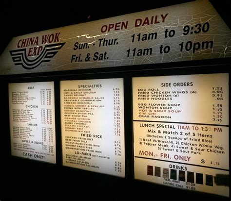 Menu at China Wok Express- CASH ONLY restaurant, Lawton, NW Sheridan Rd