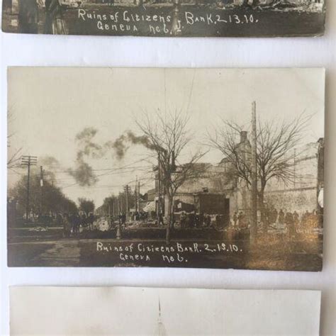 Geneva Nebraska Six (6) RPPC Postcards Citizens Bank Fire Feb.13,1910, Unposted | #3822358861