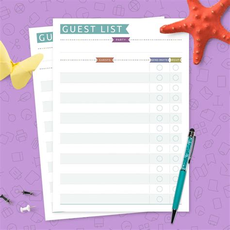 Party Guest List Template - Free Printable Templates