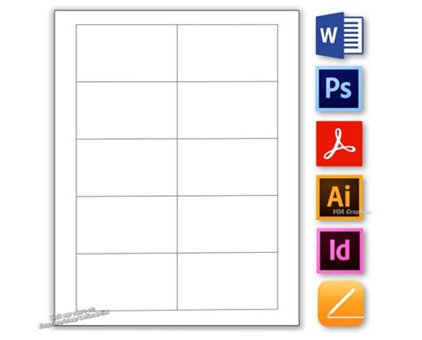 Templates for Avery Business Card Labels 10 per Page 6 - Etsy