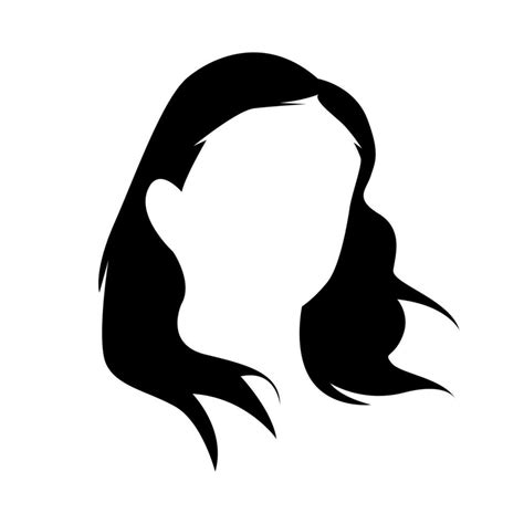 silhouette of female hairstyle. salon, beauty, wig. vector illustration ...