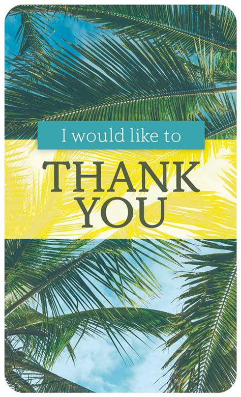 Gospel Tract Card Thank You Tropical 3x5 Card