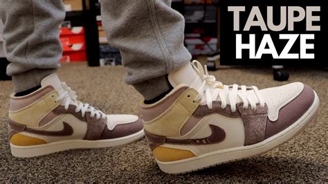 Jordan 1 Mid SE Craft Taupe Haze Unboxing + On Feet! - YouTube