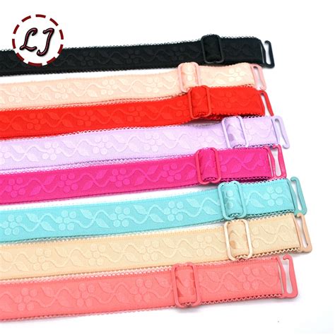 1 pair 18mm width Metal Buckle Bra Straps Women's colorful Silicone Bra ...