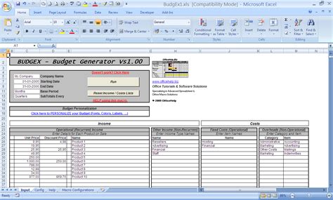 Advanced Excel Spreadsheet Templates Microsoft Spreadsheet Template A ...