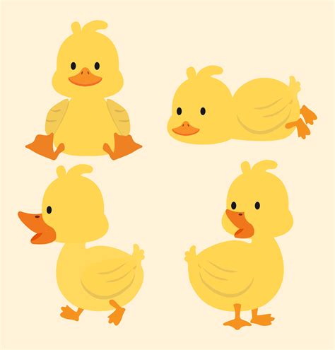 Cute yellow ducks cartoon set 618218 Vector Art at Vecteezy