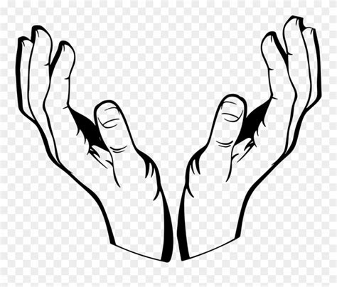 Drawing Handshake - Open Praying Hand Clipart - Png Download (#204779 ...