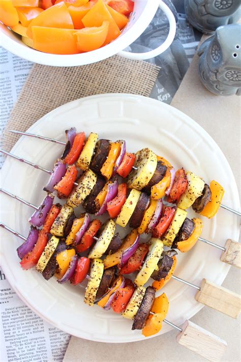 Grilled Vegetable Skewers | Grilled vegetable skewers, Grilled vegetable recipes, Grilled vegetables