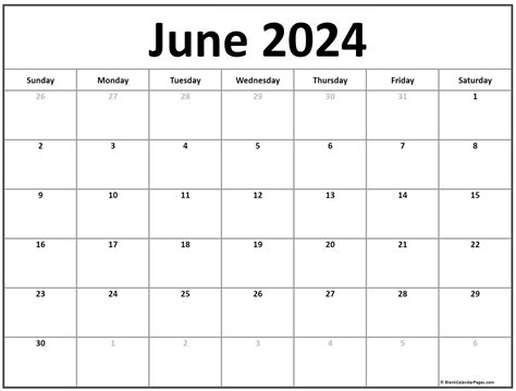 Printable June Calender