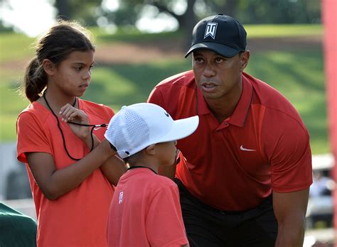 Tiger Woods shares dinner with girlfriend Erica and kids Sam and Charlie after ex Elin Nordegren ...