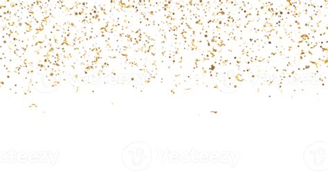 caindo confete de glitter dourado em fundo transparente. partículas brilhantes. festa, feliz ...