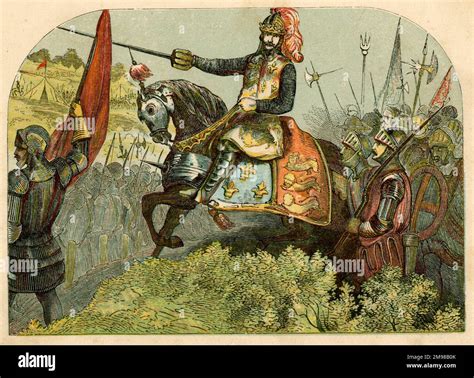 King Henry V at the Battle of Agincourt, 25 October 1415 Stock Photo ...