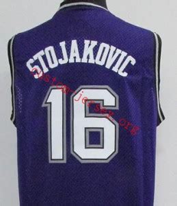 #16 Peja Stojakovic throwback basketball jersey purple, white