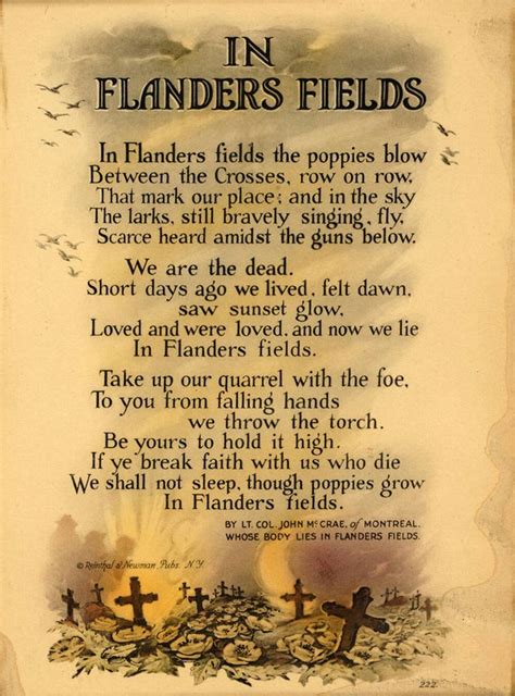 Free Printable Poem In Flanders Fields