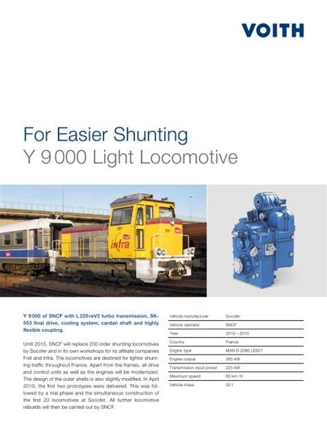 For Easier Shunting Y 9 000 Light Locomotive - Voith Turbo