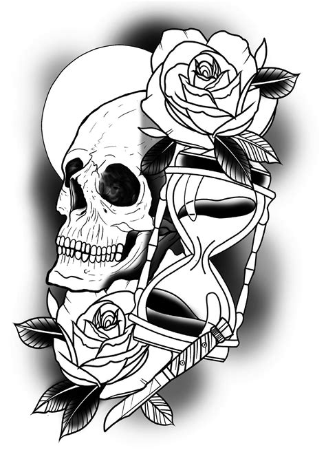 Chicano Style Tattoo with Skull and Roses