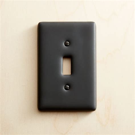 Shop Black Ceramic Single Toggle Switch Plate. Sleek black ceramic ...