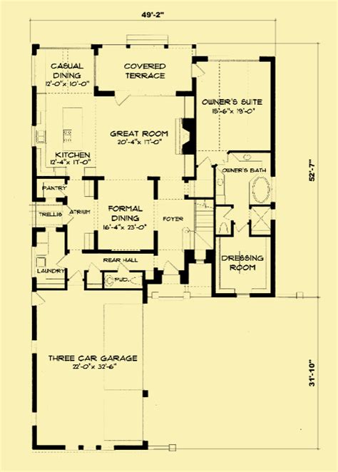 English Tudor House Plans For 2 Story Home With 4 Bedrooms