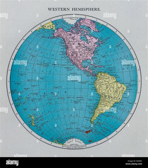 McNally Antique World Western Hemisphere Map 1911 showing North America ...