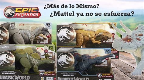 Nueva Línea Epic Evolution Revela Nuevas Figuras de Dinosaurios Jurassic World Mattel - YouTube