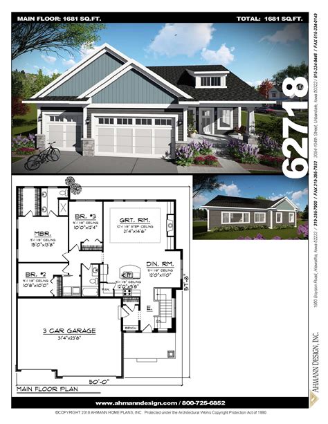 Ahmann Design Plan 62718. This classic ranch design is a great first ...