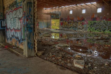 Abandoned School Covered in Graffiti Stock Photo - Image of room, classroom: 112628824