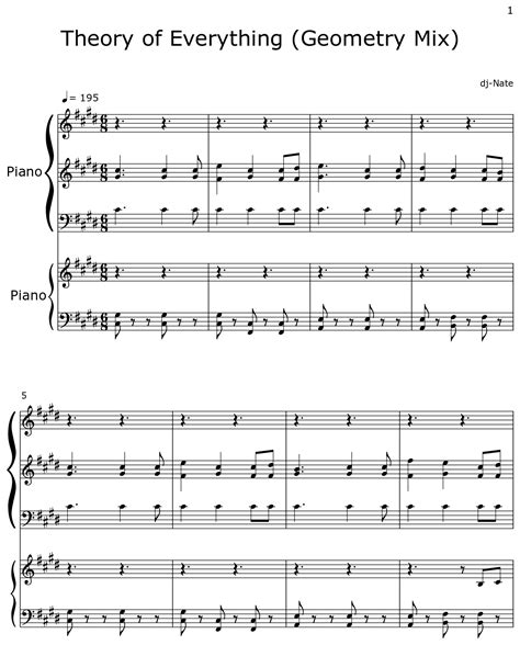 Theory of Everything (Geometry Mix) - Sheet music for Piano