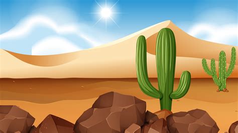 Descargar Escena del desierto con cactus Vector. ¡Encuentre más de un ...