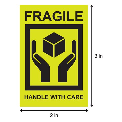 Material Handling Shipping Labels & Tags 30 Rolls 15,000 2 x 3 FRAGILE HANDLE WITH CARE Stickers ...