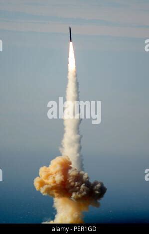 A long-range ground-based interceptor is launched from Vandenberg Air Force Base, Calif ...