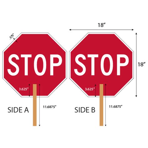 2-Sided Hand-Held STOP Sign - 18x18 | StopSignsandMore.com