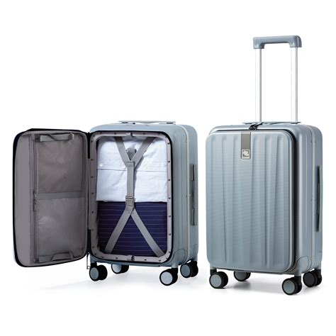 Hanke Hard-Sided Carry-On Luggage, 20in Spinner with Front Opening ...