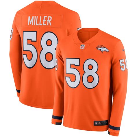 Men's Nike Von Miller Orange Denver Broncos Therma Long Sleeve Player ...