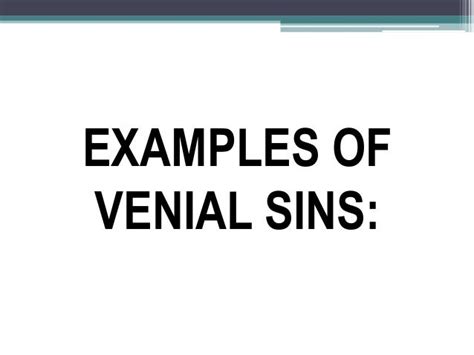 Venial Sins