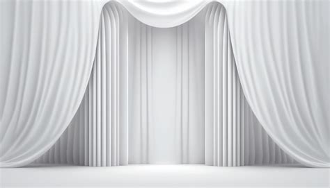 Premium Photo | White soft pastel Curtain Stage Award Background Trophy on White Carpet pastel ...