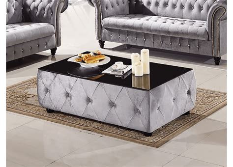 Padded Coffee Table With Glass Top - Coffee Table Design Ideas
