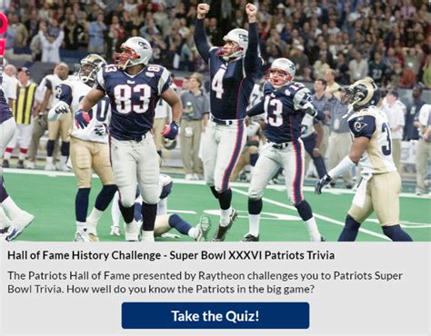 Patriots Hall of Fame Trivia | The Patriots Hall of Fame