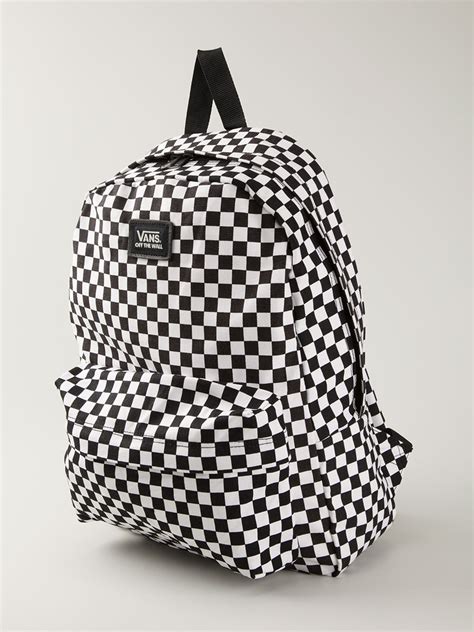 Vans Checkered Backpack in Black for Men | Lyst