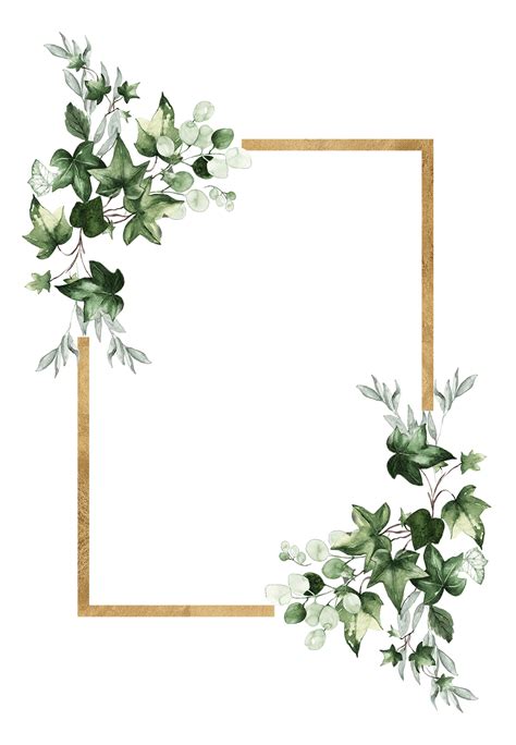 Ivy Gold Frame - Memorial Card Template