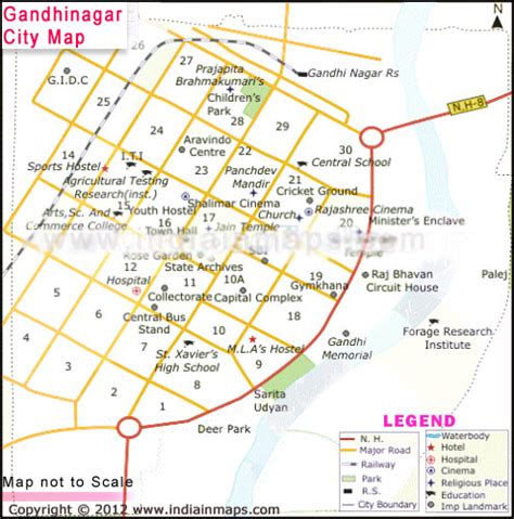 India In Maps: Gandhinagar City Map