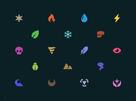 Pokémon Type Icons by Louie Mantia, Jr. for Parakeet on Dribbble