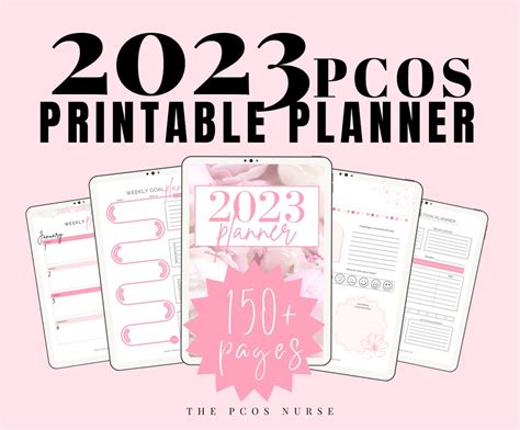 2023 PCOS Planner Printable Pink Floral Planner Dated - Etsy