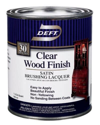 Deft Wood Finish Satin Clear Oil-Based Brushing Lacquer 1 qt. - Total ...