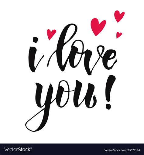 Cute lettering i love you decorated red hearts Vector Image