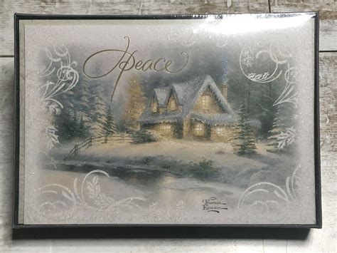 Hallmark Thomas Kinkade Christmas Boxed Cards, Peace 16 Cards With ...